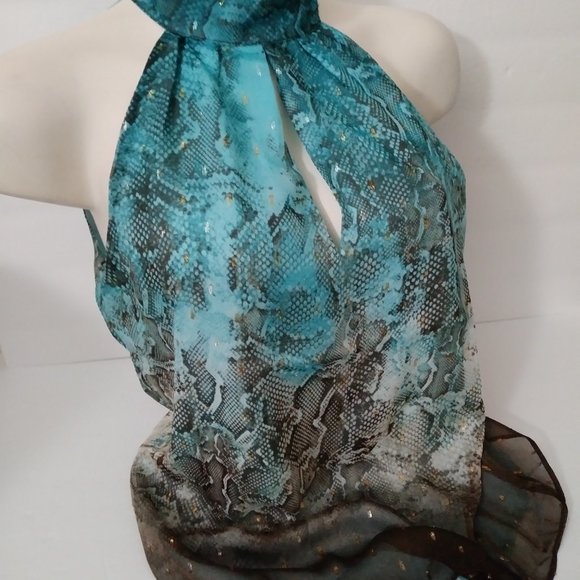 Monograph Bow Back Halter Neck Animal Print Top - Picture 5 of 13